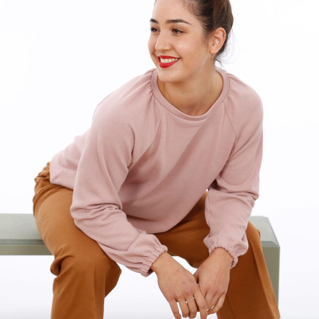 Papierschnittmuster Raglanpulli Frau Caja XS-XXL